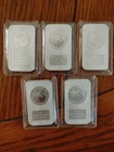 Lot Of 5 Perth Mint Kangaroo Silver Bars 1 oz .9999 In Case Sealed Bullion