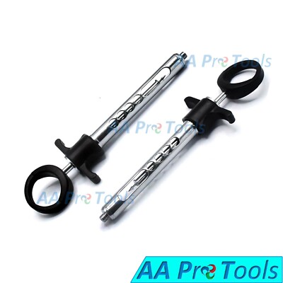 Set of 2 Dental Anesthetic Syringe Self-Aspirating 1.8ml American+European Auto
