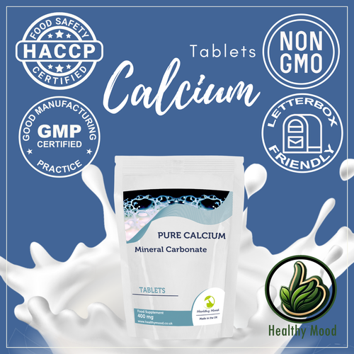 Calcium Carbonate 60 Tablets Pills 400mg Mineral Food Supplements Vitamin - Picture 4 of 9