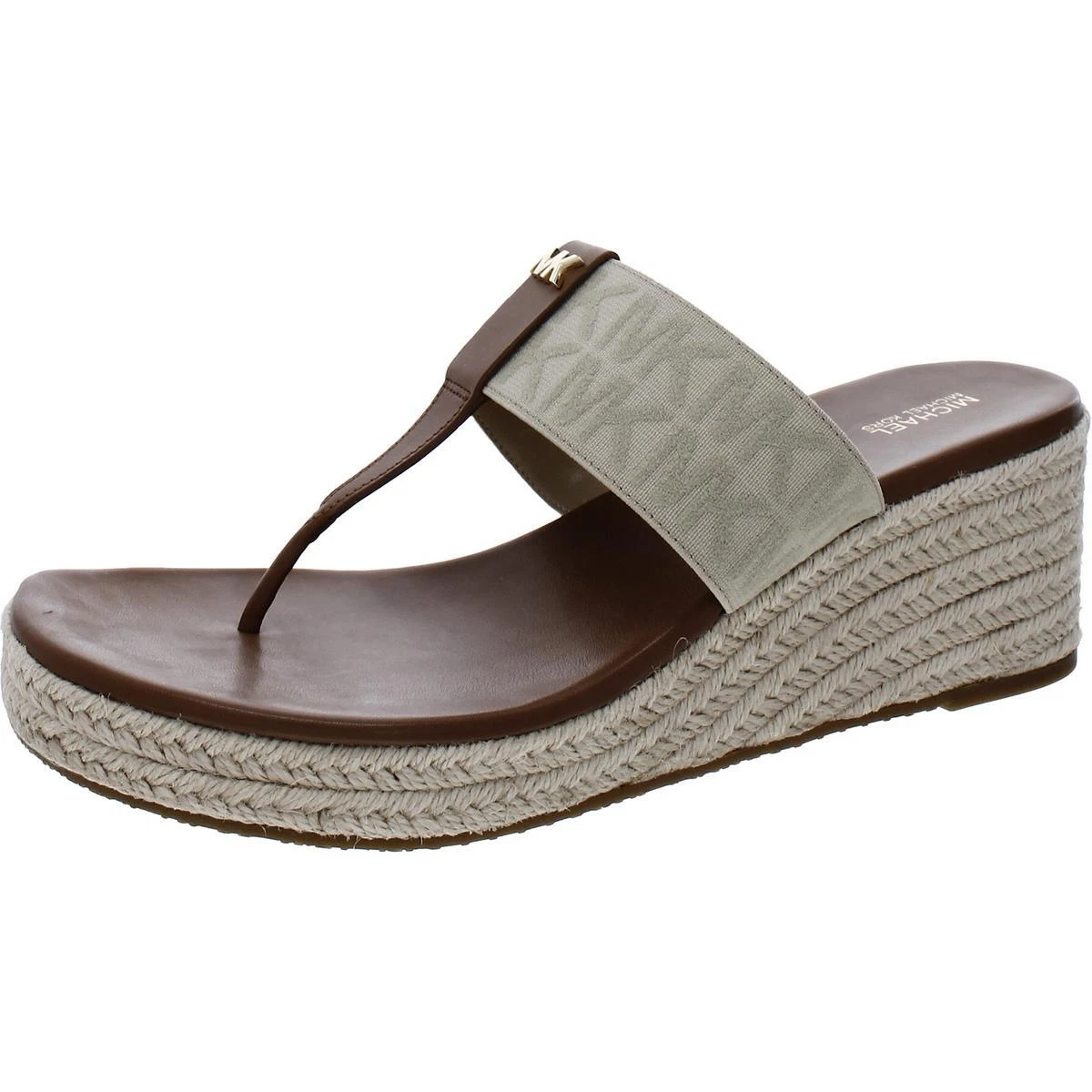 MICHAEL Michael Kors Womens VERITY WEDGE Leather Wedge Sandals Shoes BHFO 1966