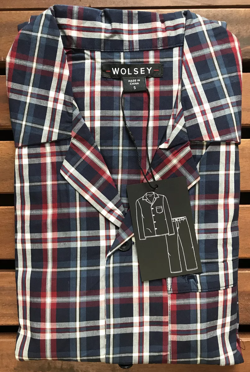 Wolsey Men s Long Cotton Pyjama Set Blue Small UPY06 NAV