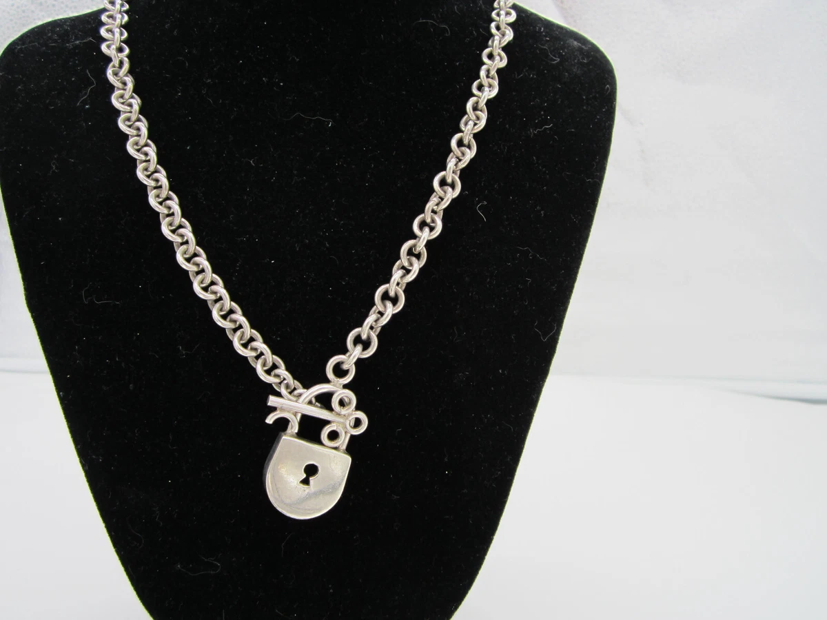 Sterling Silver Lock Pendant Necklace