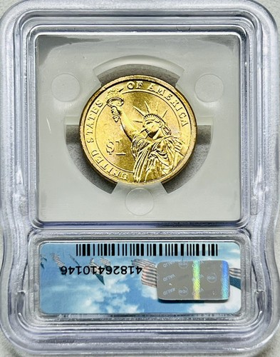 2007-P 2ND PRESIDENT JOHN ADAMS DOLLAR ICG MS67 DOUBLE EDGE LETTERING MINT ERROR - Picture 2 of 3