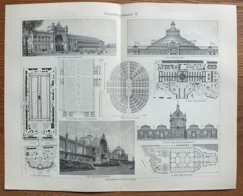 Original Lithografie Lithographie 1906 Ausstellungsbauten Weltausstellung - Picture 2 of 4