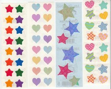 Vintage Mrs Grossman Stickers Heart Star Pearl Iridescent Opal MOP - You Choose