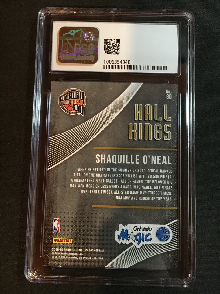 2018-19 NBA Donruss Basketball HALL KINGS - Shaquille O'Neal Magic - #30 CSG 9.5 - Image 2 of 2