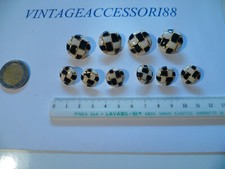 4 + 6 PZ bottoni vintage anni 80 metallo smalto bianco nero color oro metallo