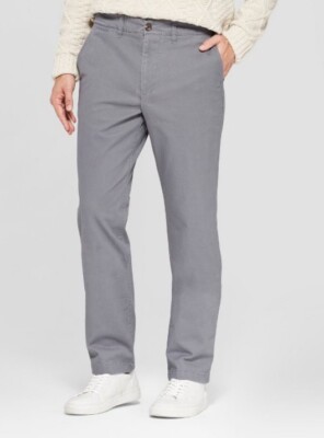 Goodfellow & Co Men's Every Wear Straight Leg Slim Straight Chino Pants Gray