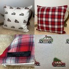 Magaschoni Home 16” Square Plaid Christmas Tree Car Throw Decor Pillow HTF! EXC!