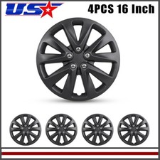 4 Pcs 16 Inch Universal Black Matte Wheel Rim Cover Hubcaps Snap On Car Caps 4 Pcs 16 Inch Universal Black Matte Wheel Rim Cover Hubcaps Snap On Car Caps
