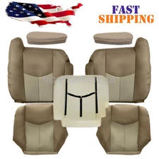Fits 2003-06 GMC Yukon Driver & Passenger Bottom & Top Seat Cover & Foam Cushion