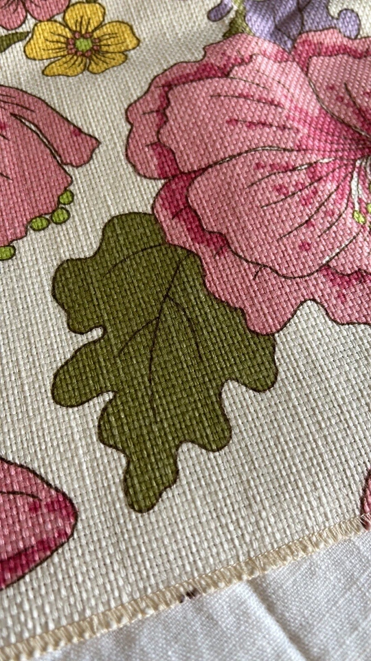 P. Kaufmann Upholstery Fabric Floral Pink Heavy Weave 56 x 34 GORGEOUS! - Image 2 of 4