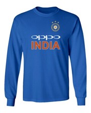 Cricket India Jersey Style Cricket New Oppo Fans Men's Long Sleeve T-Shirt