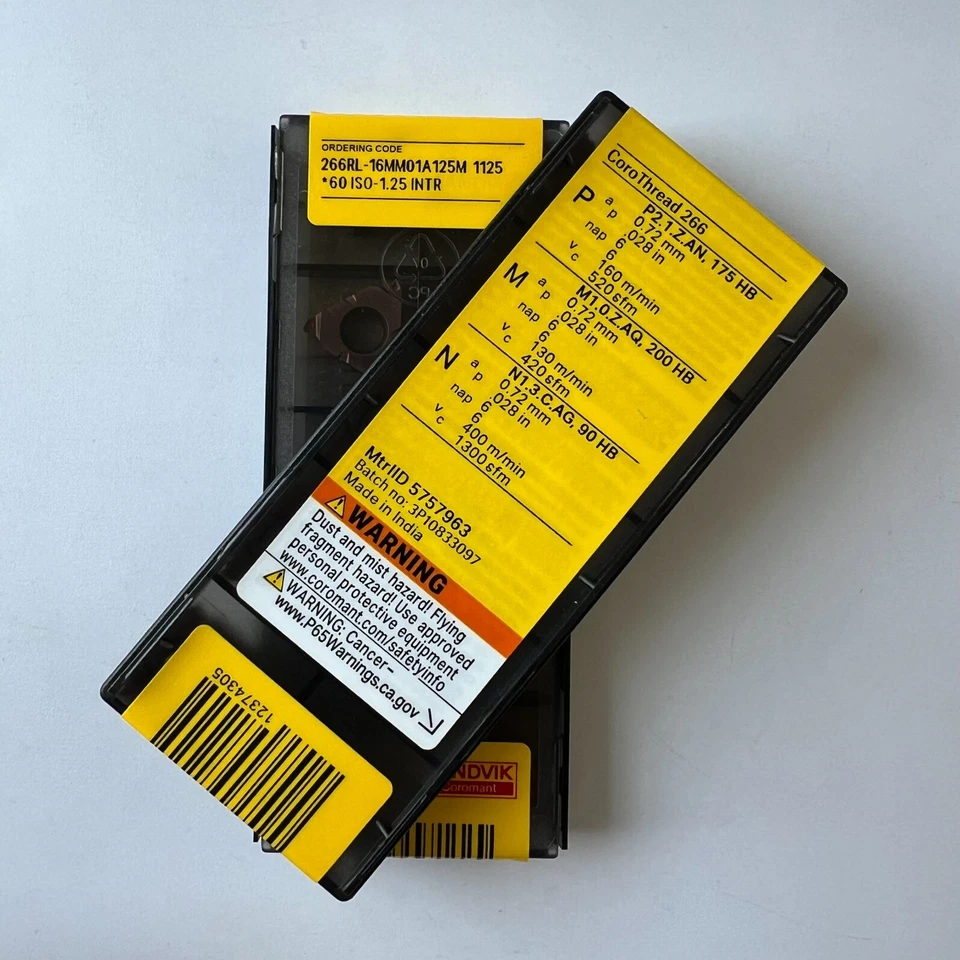 SANDVIK  CNC full thread profile insert 266RL-16MM01A125M 1125 - Image 4 of 4