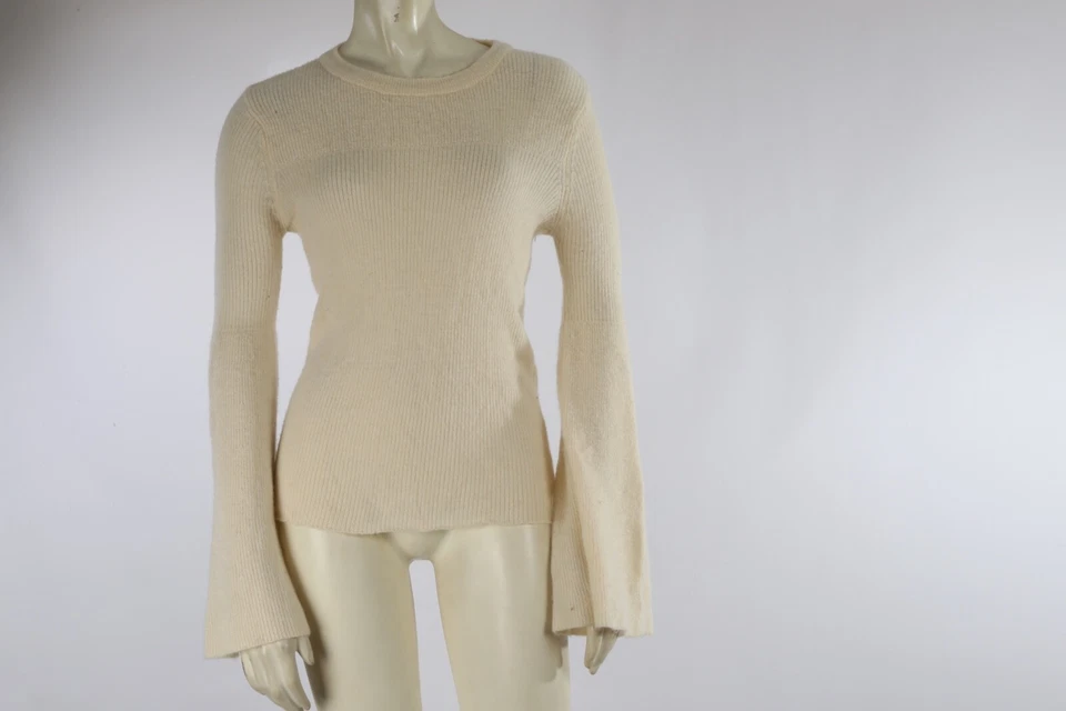 J.O.A. Suéter de manga larga campana tejido crema talla S Foto 3 de 4