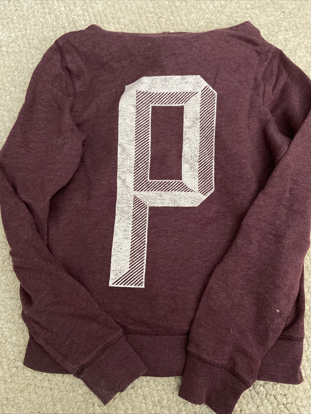 UNDERCOVER felpa con cappuccio victoria secret rosa full zip vino bordeaux taglia small