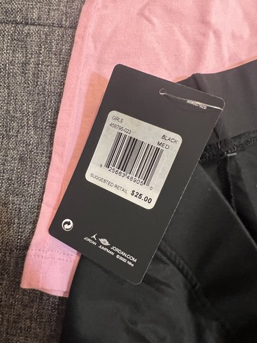 NEW NIKE Air Jordan Black SHORTS + NIKE Air Jordan Pink T SHIRT Girls Size M - Picture 5 of 8