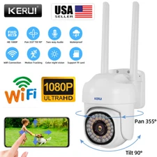 Wi-Fi IP Security Camera System Outdoor Home Night Vision 1080P HD Cam 32G Card