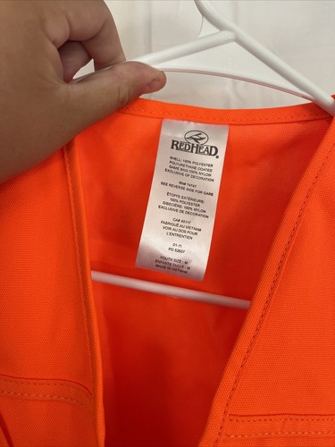 RedHead Hunting Vest Camo Safety Orange Medium Deer Shell Coated Pockets Zip - Picture 11 of 12