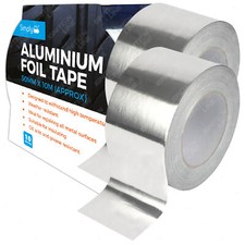 2x ALUMINIUM FOIL TAPE Self Adhesive Silver Repair All Metal Surfaces 50MM X 10M