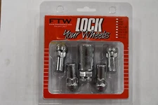 Set 4 WL003L 9/16-18 Wheel Locks Locking Lug Nuts Chrome w Key