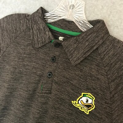 NEW! Oregon Ducks Polo Shirt Mens Small Gray Short Sleeve Stitched Logo Golf NWT