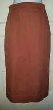 VINTAGE SAINT LAURENT RIVE GAUCHE TERRACOTTA WRAP SKIRT SZ 40