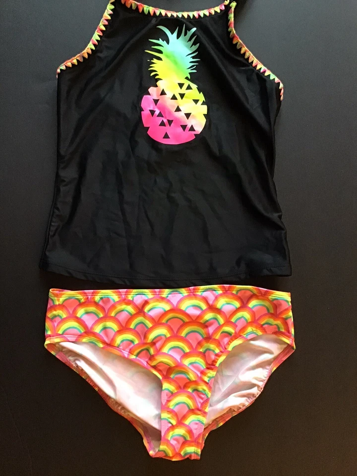 Traje de baño Tankini para niñas talla 12 Lands End So Art Class protección contra erupciones lote de 3 Foto 2 de 4