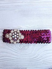 Handmade Berry/Plum/Magenta Sequence Prom/Wedding Garter Gold Detail