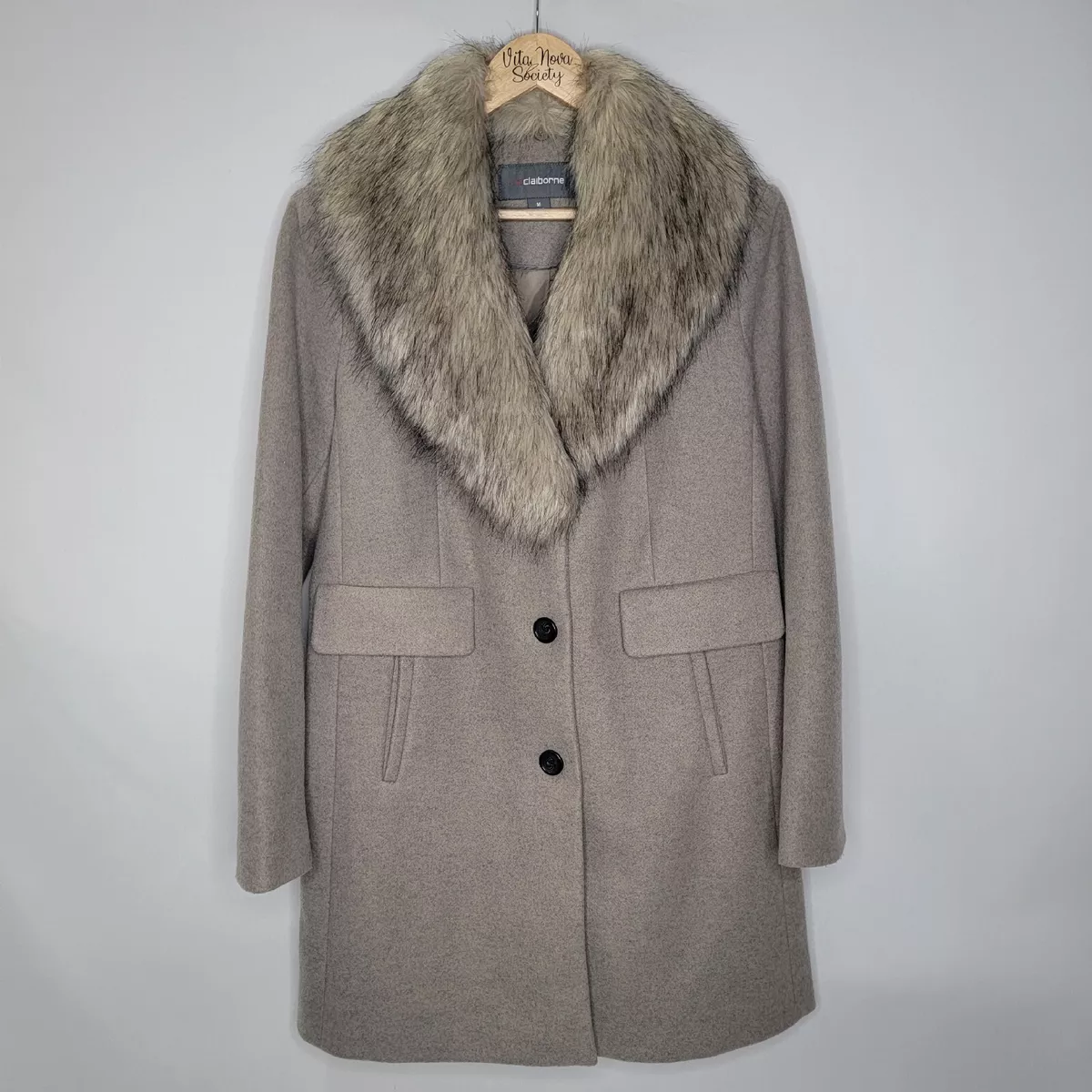 Liz claiborne faux shop fur coat