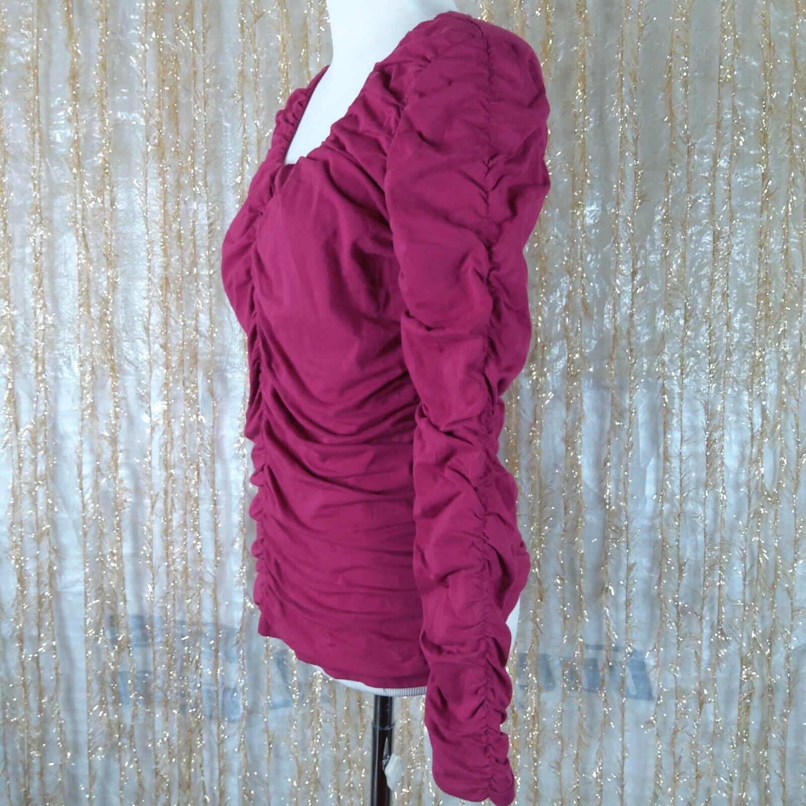 Sundance Womens Rosalind Pink Ruched Long Sleeve … - image 2