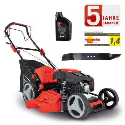 Scheppach Benzin Rasenmäher MS225-53 -6PS- Radantrieb + Öl + 2.Messer