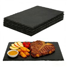 DASSNANE 8 Pack 12 x 8 Inch Black Slate Cheese Charcuterie Boards for Laser