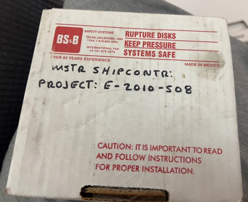 BS&B 2” Rupture Disc 3 PSIG @ 70’F SAF-T-GRAF - Image 4 of 4