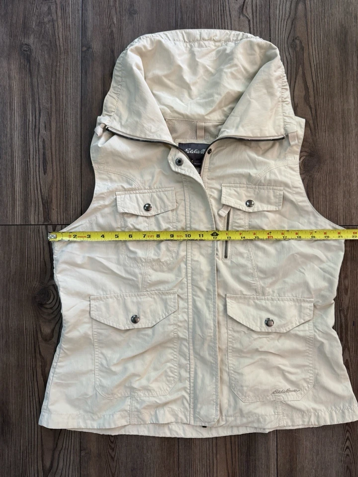 Chaleco Eddie Bauer Travex para mujer L ajuste regular cremallera completa utilitario exterior Gorpcore Foto 3 de 4