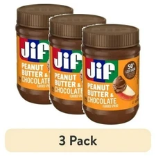 (3 pack) Jif Peanut Butter & Chocolate Flavored Spread, 15 Oz. Jar