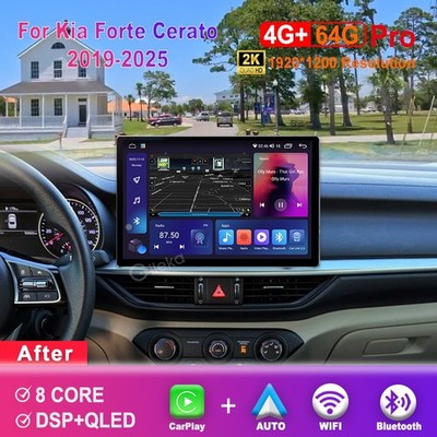 12.5'' 2K Screen 4+64G Carplay For Kia Forte 2019-2025 Android Car Radio GPS BT