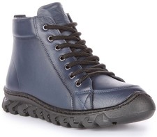 Justin Reess England jenny Leather Side Zip Comfort Womens Boot Navy UK 3 - 8