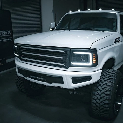 AlphaRex Black Pro Projector Headlights For 1992-1996 Ford F150 F250 Bronco