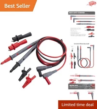 Safety Alligator Clips and  Lead Kit for Fluke & AstroAI Multimeters