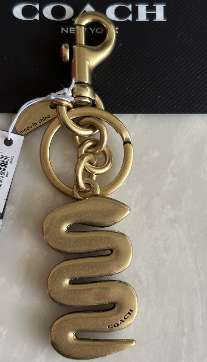 NWT COACH BRASS SNAKE BAG CHARM / KEYRING / FOB CZ212 RARE! | eBay