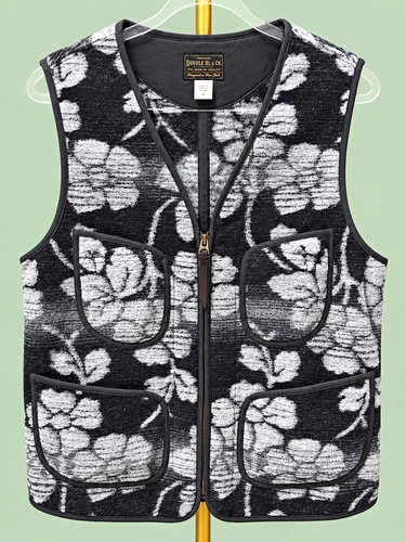 RRL Double RL Clarence Jacquard Floral Vest Black Multi Size S NWT - product listing photo