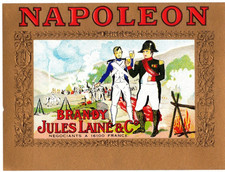 ** RARE Etiquette Cognac Brandy Jules Lainé, Napoléon Bonaparte