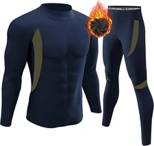 UNIQUEBELLA Mens Thermal Underwear Set Long Sleeve Turtleneck Tops Long Johns Th