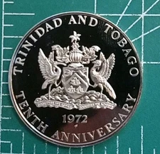 TRINIDAD & TOBAGO   1 DOLLAR 1972 KM# 14  proof dollar