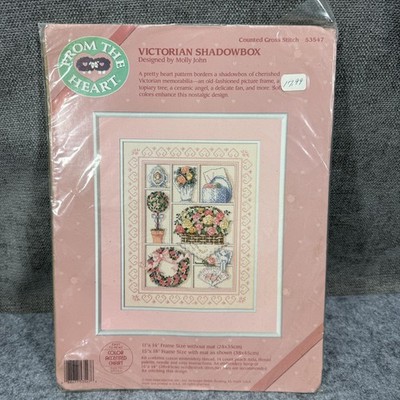 Dimensions Victorian Shadowbox Sampler Cross Stitch Kit 11x14 Floral Picture