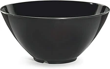 Large Black Melamine Serving Bowl 4-Quart Break-Resistant Dishwasher Safe