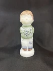 Fenton Satin Kissing Boy Hand Painted by V. Adkins