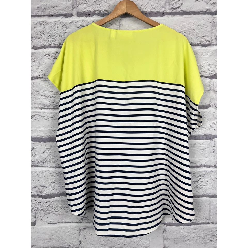 Top Chicos Mujer XL Náutico Preppy Costero Bloques de Color Rayas Manga Dolman Foto 4 de 4