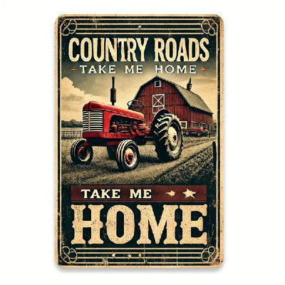 Blechschild Traktor Country Roads Take me home 30x20cm Nostalgie Vintage TEL1602